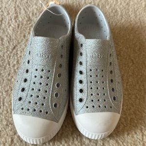 Native Silver Sparkly Slides